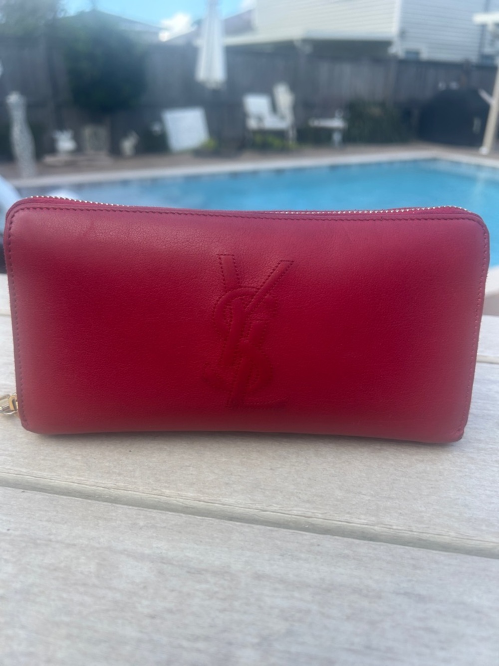Yves Saint Laurent Long Zip Around Wallet